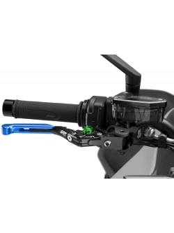Regulowana dźwignia hamulca PUIG 4.0 Evo z zawiasem 90 stopni [przedłużana] niebieska