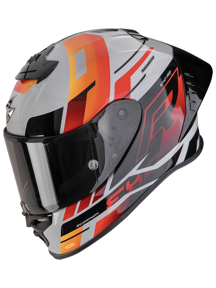 Kask integralny Scorpion EXO-R1 EVO II Air Adrenaline szaro-czerwono-pomarańczowy