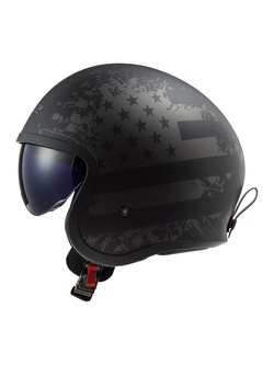 Kask otwarty LS2 OF599 Spitfire II Flag czarny matowy
