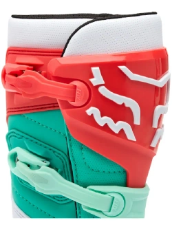 Buty enduro damskie Fox Comp biało-zielono-czerwone