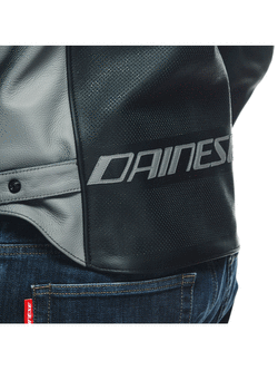 Kurtka motocyklowa skórzana Dainese Racing 4 perforowana czarno-szara