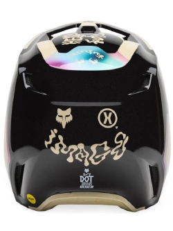 Kask enduro Fox V1 Hello Future czarno-beżowy