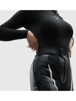 Spodnie motocyklowe damskie skórzane Rebelhorn Diva czarno-białe