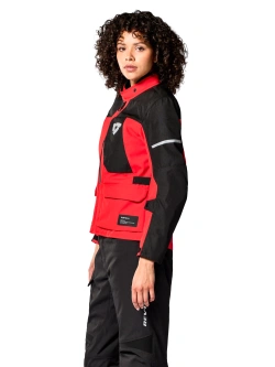 Kurtka motocyklowa damska tekstylna REV’IT! Convergent H2O czerwono-czarna