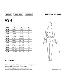 Jeansy motocyklowe damskie Rebelhorn Ash czarne