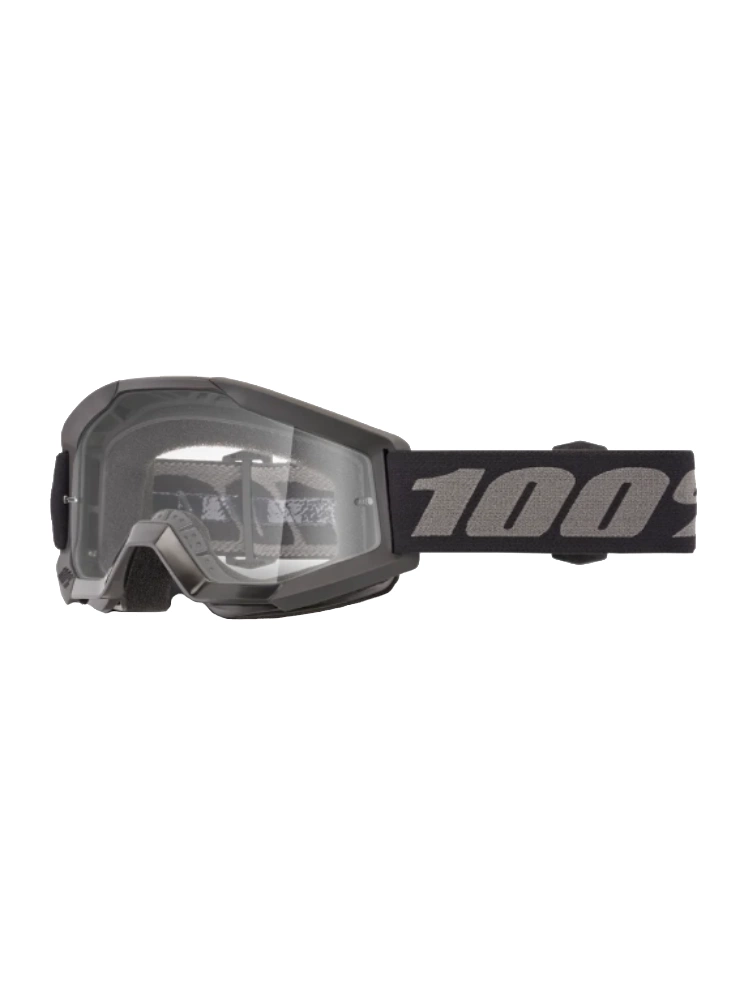 Gogle motocyklowe dziecięce 100% Strata Mini z przezroczystą szybką czarne