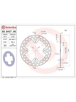Tarcza Hamulcowa Brembo Serie Oro Fixed Prime Line Honda CR 125/ 250/ CRF 250/ 450 (wybrane modele) [śr. 240 mm]