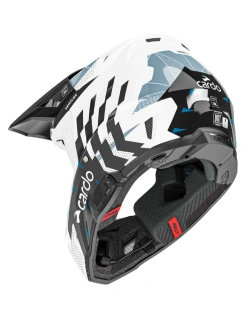 Kask enduro Cardo Venture czarno-biało-niebieski
