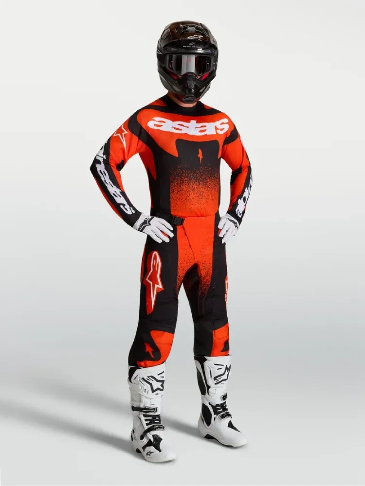 Bluza cross Alpinestars MX Techstar Swan czarno-biało-czerwona