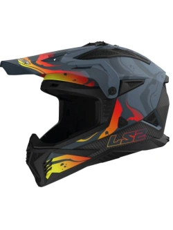 Kask enduro LS2 MX708 Fast II Wash szaro-pomarańczowo-żółty