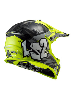 Kask enduro dziecięcy LS2 MX437J Fast Evo II Mini Crusher czarno-zółty