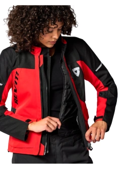 Kurtka motocyklowa damska tekstylna REV’IT! Convergent H2O czerwono-czarna