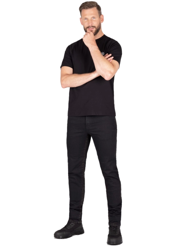 Jeansy motocyklowe Knox Colton Slim Aged Black Rust czarne