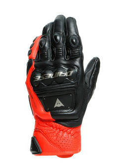 Skórzane rękawice motocyklowe Dainese 4 Stroke 2 czarno-fluo czerwone