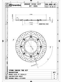 Tarcze Hamulcowe Brembo T-Drive Yamaha MT-10 (16-)/ V-Max 1700 (09-20)/ YZF-R1 (97-)/ R6 (99-) [śr. 320 mm]