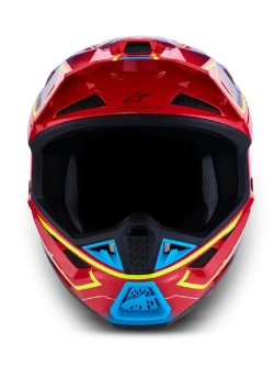 Kask enduro Alpinestars SM7 Cast czerwono-niebiesko-żółty