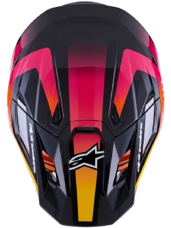 Kask enduro Alpinestars SM7 Rise czarno-żółto-różowy połysk