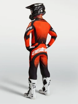 Spodnie cross Alpinestars MX Techstar Swan czerwono-czarne