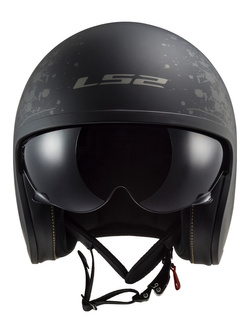 Kask otwarty LS2 OF599 Spitfire II Flag czarny matowy