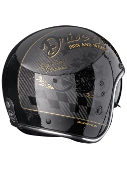 Kask otwarty Scorpion Belfast Evo Carbon Zippy czarno-złoty