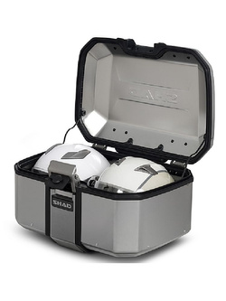 Kufer centralny aluminiowy SHAD TR55 Terra srebrny + aluminiowa płyta montażowa [pojemność: 55 l]