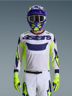 Bluza cross Alpinestars MX Racer Air Riway niebiesko-szara-fluo