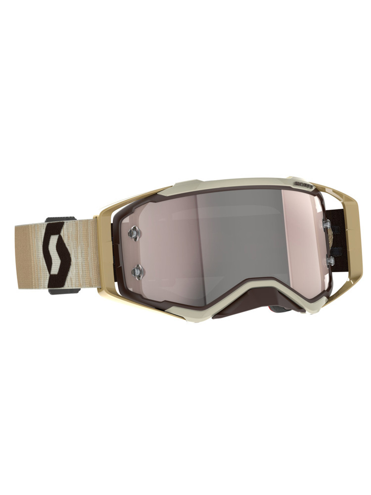 Gogle motocyklowe Scott Prospect ze srebrną lustrzaną szybą beżowo-brązowe