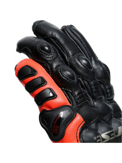 Skórzane rękawice motocyklowe Dainese 4 Stroke 2 czarno-fluo czerwone