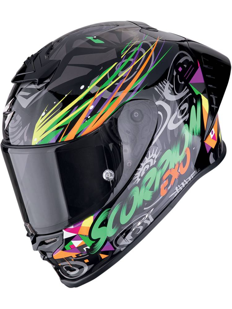 Kask integralny Scorpion EXO-R1 EVO II Air Savage czarno-zielono-pomarańczowy