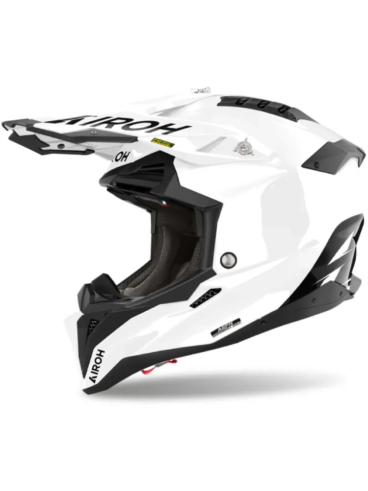 Kask enduro Airoh Aviator 3 Evo Fim czarno-biały połysk