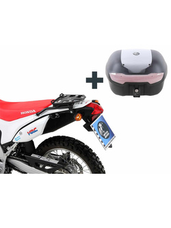 Zestaw: kufer centralny Journey 40 + stelaż Hepco&Becker Honda CRF 250 L (12-21) / Rally (17-21) czarno-srebrny