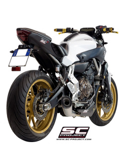 Pełny układ wydechowy 2-1, SC-Project S1 Stainless steel + Carbon - Yamaha MT-07 [13-16]