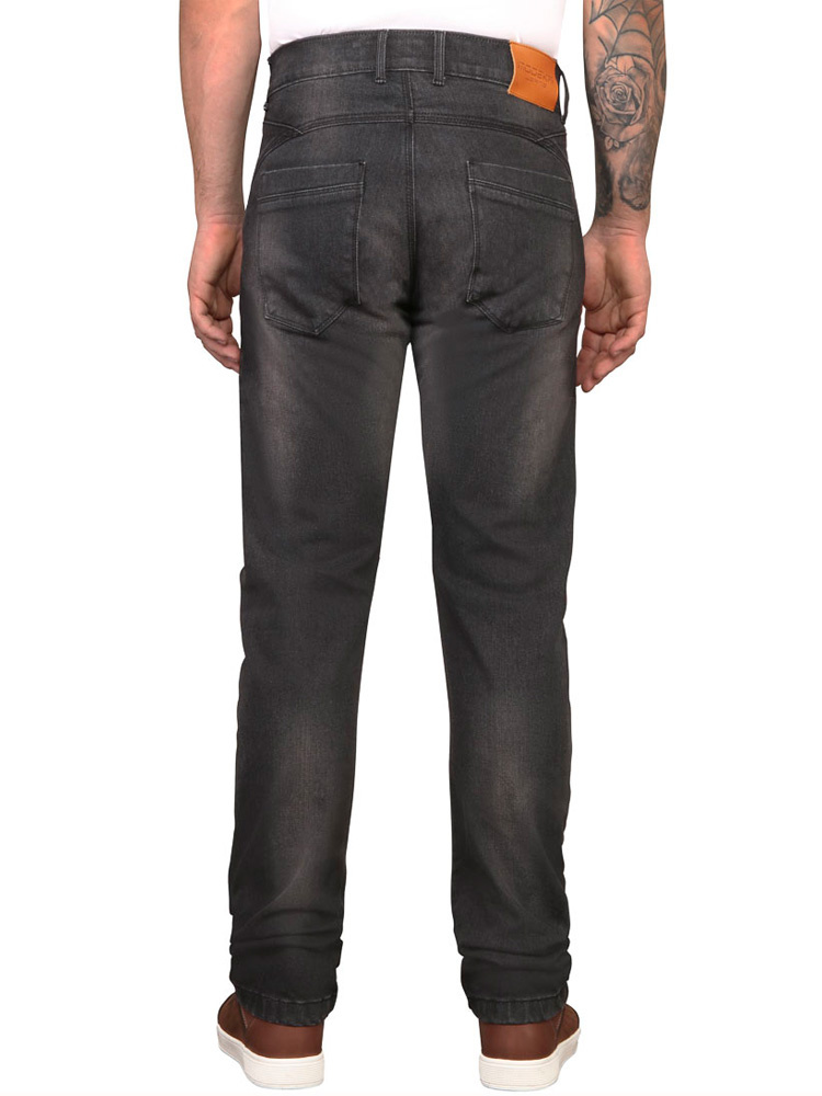 Jeansy motocyklowe Modeka Finn Mono czarne sprane