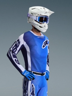 Bluza cross Alpinestars MX Racer Air Portl niebiesko-biało-czarna