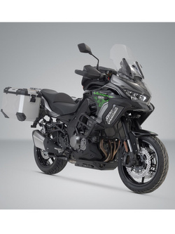 Zestaw: kufry boczne TRAX ADV + stelaże PRO SW-MOTECH 45/45L do motocykla Kawasaki Versys 1000 / 1000 S (18-), 1100/ SE (24-) [poj.: 2 x 45 L] srebrne