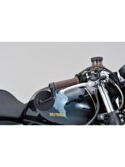Lusterko motocyklowe krótkie Daytona D-Mirror-17 Flat do montażu na końcu manetki czarne [adapter]