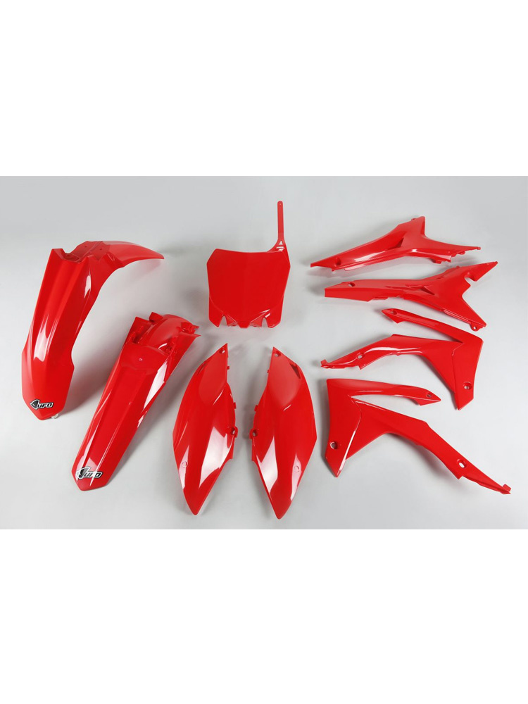 Komplet plastików z pokrywą filtra powietrza UFO do Hondy CRF 250R (14-17), CRF 450R (13-16) czerwony
