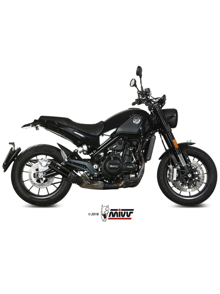 Tłumik motocyklowy Slip-On Line (Double Gun) MIVV do Benelli Leoncino 500 (17-) czarny