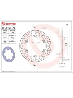 Tarcza Hamulcowa Brembo Serie Oro Fixed Prime Line Honda CBR 1000/ 1100/ Silverwing 400/ 600/ Forza 125/ 300 (wybrane modele) [śr. 256 mm]
