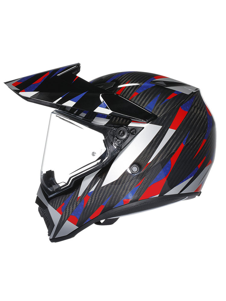 Kask adventure AGV AX9 Steppa czarno-czerwono-niebieski