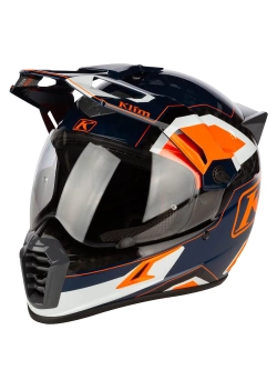 Kask adventure Klim Krios Pro Rally niebiesko-pomarańczowo-biały