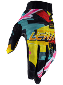 Rękawice cross Leatt Moto 1.5 GripR Carnival czarno-żółto-niebieskie