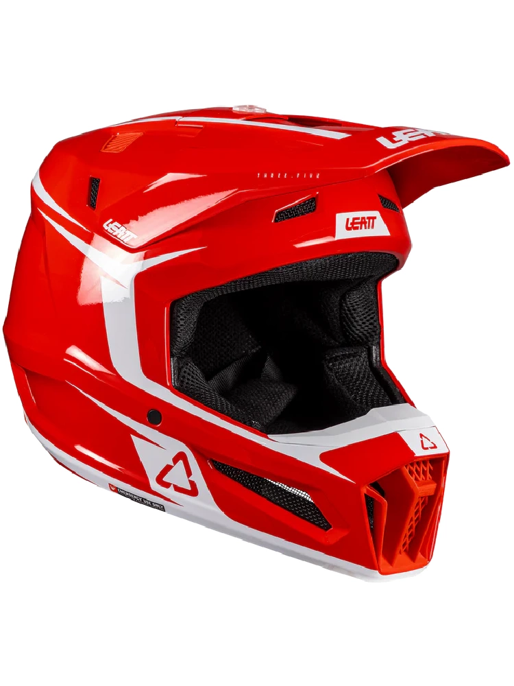 Kask enduro Leatt Moto 3.5 z goglami czarno-biało-czerwonymi