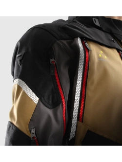 Kurtka motocyklowa tekstylna Rebelhorn Hardy 3.0 brązowo-szaro-czerwona