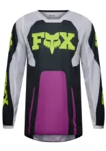 Bluza enduro dziecięca Fox 180 Raid czarno-szaro-fioletowa