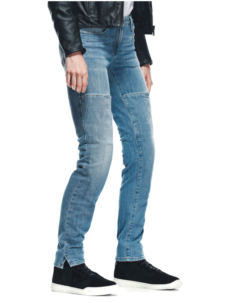 Jeansy motocyklowe damskie Dainese Denim Stone Slim Tex niebieskie