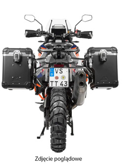 Zestaw: kufry boczne czarne "And-Black" Zega Evo X + stelaże czarne Touratech KTM Super Adventure 1290 S/R (21-24) [poj.: 45+45l]