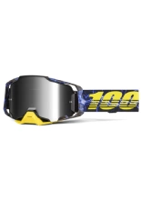 Gogle motocyklowe 100% Armega Hiper Solaris z szybką lustrzaną żółto-czerwone