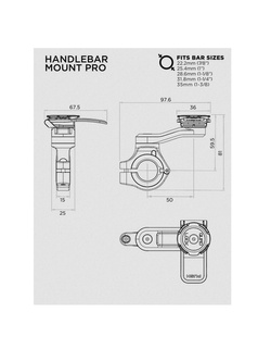 Uchwyt montowany na kierownicy motocykla Quad Lock PRO chromowany