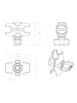 Ramię RAM do połączenia z kulową głowicą (dł. 6.04 cm)